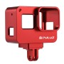 PULUZ Housing Shell CNC Aluminum Alloy Protective Cage with Insurance Frame  for GoPro HERO(2018) /7 Black /6 /5(Red)