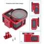 [מחסן ארה"ב] פגז דיור של פולוז CNC סגסוגת אלומיניום כלוב מגן עם מסגרת ביטוח ועדשת UV 52 מ"מ עבור GoPro Hero7 שחור /6/5
