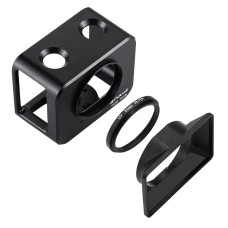 Puluz für Sony Rx0 Aluminiumlegierung Schutzkäfig + 37 mm UV -Filterobjektiv + Objektiv Sonnenschutz mit Schrauben und Schraubendrehern (schwarz)