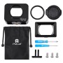 PULUZ for Sony RX0 Aluminum Alloy Protective Cage + 37mm UV Filter Lens + Lens Sunshade with Screws and Screwdrivers(Black)