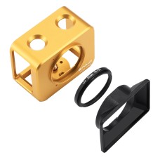 Puluz для Sony RX0 алюмінієвого сплаву Захисна клітка + 37 мм ультрафіолетового фільтра -об'єктива + об'єктив Sunshade з гвинтами та викрутками (золото)