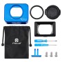 PULUZ for Sony RX0 Aluminum Alloy Protective Cage + 37mm UV Filter Lens + Lens Sunshade with Screws and Screwdrivers(Blue)