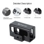 Adattatore microfono Puluz Custodia protettiva in lega di alluminio CNC per GoPro Hero8 Black /7/6/5 (nero)