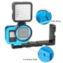 PULUZ for GoPro HERO8 Black Housing Shell CNC Aluminum Alloy Protective Cage with Insurance Frame & 52mm UV Lens(Blue)