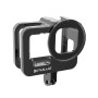 Puluz for GoPro Hero11 Black / Hero10 Black / Hero9 Black Paxen Ease Shell CNC alumiiniumsulamist kaitsev puur kindlustusraami ja 52 mm UV -objektiiviga (must)