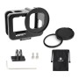 Puluz a GoPro Hero11 Black / Hero10 fekete / hős fekete vékony ház héj CNC alumínium ötvözet védő ketrec biztosítási kerettel és 52 mm -es UV lencsével (fekete)