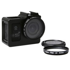 SG169 Universal Aluminiumlegierung Schutzhülle mit 40,5 mm UV -Filter- und Objektivschutzkappe für SJCAM SJ4000 & SJ4000 WiFi & SJ4000+ WiFi & SJ6000 & SJ7000 Sport Action Camera (schwarz)