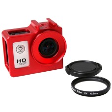 SG169 Универсален защитен калъф за алуминиева сплав с 40,5 мм UV филтър и обективна капачка за SJCAM SJ4000 & SJ4000 WiFi & SJ4000+ WiFi & SJ6000 & SJ7000 Camera за действие (RED)