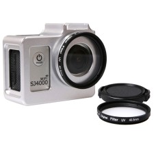 SG169 Универсален защитен калъф за алуминиева сплав с 40,5 мм UV филтър и обектива Защитна капачка за SJCAM SJ4000 & SJ4000 WiFi & SJ4000+ WiFi & SJ6000 & SJ7000 Sport Camera (Silver)