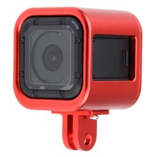 Housing Shell CNC Aluminum Alloy Protective Cage with Insurance Back Cover for GoPro HERO5 Session /HERO4 Session /HERO Session(Red)