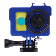 Housející skořápková kovová ochranná klece se základním montářem + šroubem + UV objektiv pro sportovní kameru Xiaoyi (modrá)