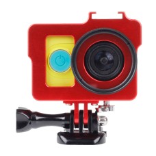 Gabbia protettiva in metallo con shell di alloggiamento con montaggio di base + vite + filtro lente UV per fotocamera Sport Xiaoyi (rosso)