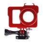 Habilage cage de protection en métal de coque avec montage de base + vis + filtre d'objectif UV pour la caméra sport Xiaoyi (rouge)