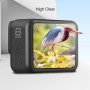 עבור GoPro Hero8 עדשה שחורה + LCD תצוגת סרט זכוכית מחוסמת (שקופה)