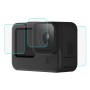 Puluz עבור GoPro Hero11 Black / Hero10 Black / Hero9 עדשה שחורה + תצוגת LCD 9H 2.5D סרט זכוכית מזג