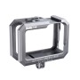 RUIGPRO for GoPro HERO10 Black / HERO9 Black Metal Border Frame Mount Protective Cage with Dual Cold Shoes Base (Silver Grey)