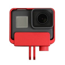 Aluminum Alloy Border Frame Mount Protective Housing Case Cover for GoPro HERO6 Black / HERO5 Black / HERO7 Black(Red)