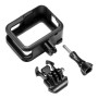 GoPro Hero8黑色标准边界ABS塑料框架安装防护外壳，带底扣和长螺钉（黑色）