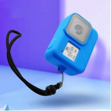 Couverture de boîtier de protection en silicone avec bracelet de poignet pour GoPro Hero8 Black (bleu)