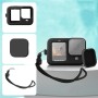För GoPro Hero10 Black / Hero9 Black Silicone Protective Case Cover med handledsband och linsskydd (svart)