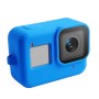GoPro Hero10 Black / Hero9 Black Silikonin suojakotelon kansi rannehihnalla ja linssillä (sininen)