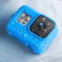 Pro GoPro Hero10 Black / Hero9 černý silikonový ochranný kryt pouzdra s krytem popruhu a čočky (modrá)