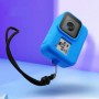 Pour GoPro Hero10 Black / Hero9 Black Silicone Protective Case Couverture avec bracelet et couverture de lentilles (bleu)