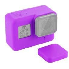 Пулуз силіконовий захисний корпус з кришкою об'єктива для GoPro Hero7 Black /7 White /7 Silver /6/5 (фіолетовий)