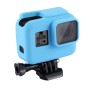 PULUZ Shock-proof Silicone Protective Case with Lens Cover for GoPro HERO(2018) /7 Black /6 /5 with Frame(Blue)