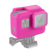 Puluz Shock-Proof Silicone Protective Case with Lens Cover for GoPro Hero (2018) /7 Black /6/5 With Frame (Magenta)
