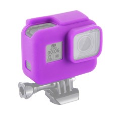 PULUZ Shock-proof Silicone Protective Case with Lens Cover for GoPro HERO(2018) /7 Black /6 /5 with Frame(Purple)