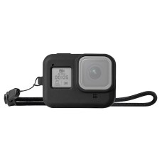 Copertina di custodia protettiva in silicone Puluz con cinturino da polso per GoPro Hero8 Black (nero)