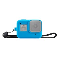 PULUZ Silicone Protective Case Cover with Wrist Strap for GoPro HERO8 Black(Blue)