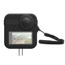 Puluz для GoPro Max Dual Caps Caps + Силіконовий захисний корпус (чорний)