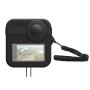 Puluz for Gopro Max Dual Lens Caps Case + Body Silicone Protective Case (შავი)