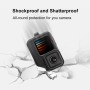 Puluz за GoPro Hero11 Black / Hero10 Black / Hero9 Черен силиконов защитен калъф + POM страничен интерфейс с капак на китката и капак на обектива (черен)