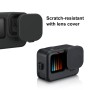 PULUZ för GoPro Hero11 Black / Hero10 Black / Hero9 Black Silicone Protective Case + Pom Side Interface Cover With Wruples Strap & Lens Cover (Black)