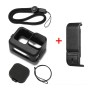 PULUZ för GoPro Hero11 Black / Hero10 Black / Hero9 Black Silicone Protective Case + Pom Side Interface Cover With Wruples Strap & Lens Cover (Black)