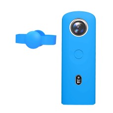 Puluz硅胶保护盒，带有Ricoh Theta SC2 360全景相机（蓝色）的镜头盖