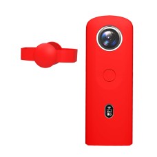 Puluz硅胶保护盒，带有Ricoh Theta SC2 360全景相机（红色）的镜头盖