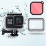 Case impermeable de 45m + toque posterior + filtro de lente de color para GoPro Hero8 Negro (rosa)