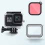 Case impermeable de 45m + toque posterior + filtro de lente de color para GoPro Hero8 Negro (rosa)