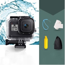 Pour GoPro Hero8 Black 45m Boîtier imperméable Boîtier de protection avec Buckle Basic Mount & Vis & Floating Bobber Grip & Strap & Anti-Fog Inserts (Transparent)