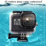 For GoPro HERO8 Black 45m Waterproof Housing Protective Case with Buckle Basic Mount & Screw & Floating Bobber Grip & Strap & Anti-Fog Inserts(Transparent)