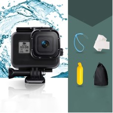 Pour GoPro Hero8 Black 45m Boîtier imperméable Boîtier de protection avec Buckle Basic Mount & Vis & Floating Bobber Grip & Strap & Anti-Fog Inserts (noir)