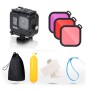 Für GoPro Hero8 Black 45 m Water of Washer of Häuser Schutzhülle mit Schnalle Basic Mount & Screw & (Purpur, Rot, Pink) Filter und schwimmendem Bobber Grip & Gurt & Anti-Fog-Einsätzen (schwarz)