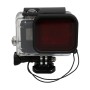 Für GoPro Hero5 30 m wasserdichte PC & ABS-Gehäuse Schutzhülle + Kameraobjektiv Red Quadrate Filter mit Schnalle Basic Mount & Long Screw & Anti-Lost Handriemen
