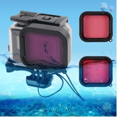 45m Waterproof Housing Protective Case + Touch Screen Back Cover for GoPro NEW HERO /HERO6 /5, with Buckle Basic Mount & Screw & (Purple, Red, Pink) Filters, No Need to Remove Lens (Transparent)