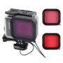 45 metrin vedenpitävä kotelon suojakotelo + kosketusnäytön takakansi GoPro New Hero /Hero6 /5: lle, soljen peruskiinnikkeellä ja ruuvilla (violetti, punainen, vaaleanpunainen) suodattimet, ei tarvitse poistaa linssiä (läpinäkyvä)