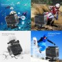 Puluz 60 m Víz alatti mélységű búvár tok vízálló kameraház puha gombbal a GoPro Hero8 Black számára